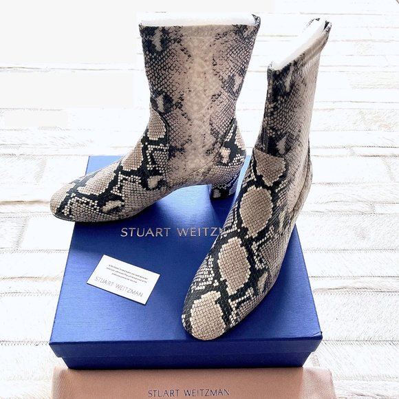 HP🎉 NWT Stuart Weitzman Ernestine Python Print Leather Boots - Picture 4 of 11
